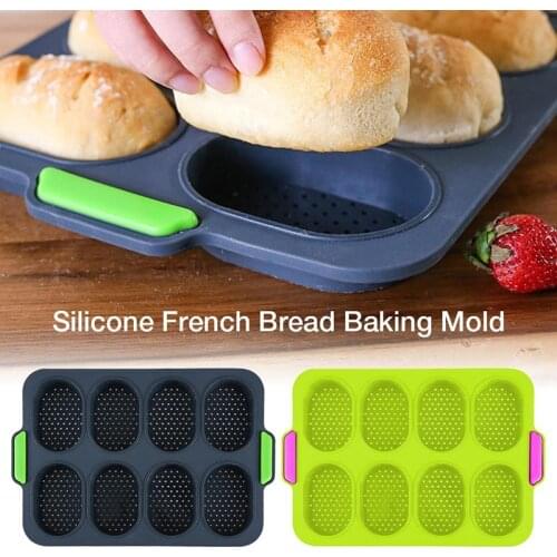 DIY Creative Non-stick Baking Mold Kitchen Cake Food Grade Silicone French Bread Mold Home Burger Mold Muffin Tray Home 2020