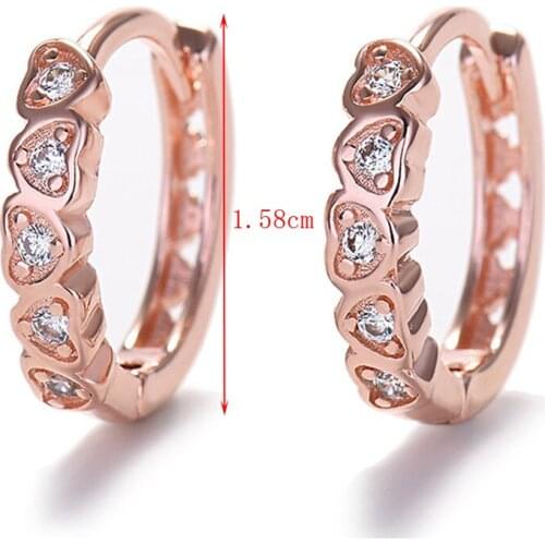 Trendy Jewelry Heart-Shaped Ear Stud Earring Female Fashion Cute/Romantic Cubic Zirconia Alloy Stainless Steel Eardrop Earrings