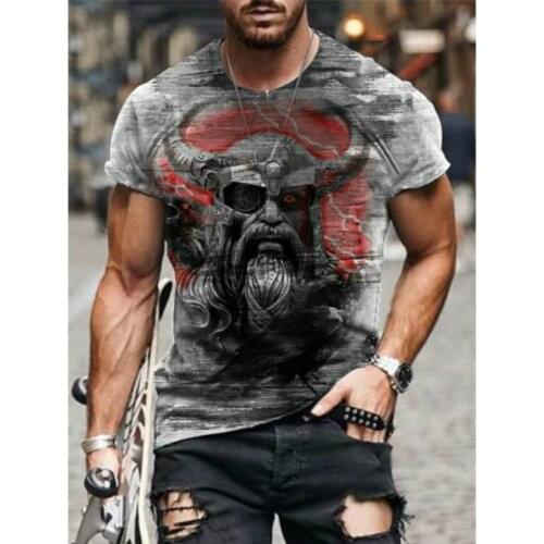 Mens Viking Series 3D printed short-sleeved T-shirt O-neck plus size comfortable clothing fashion 2021