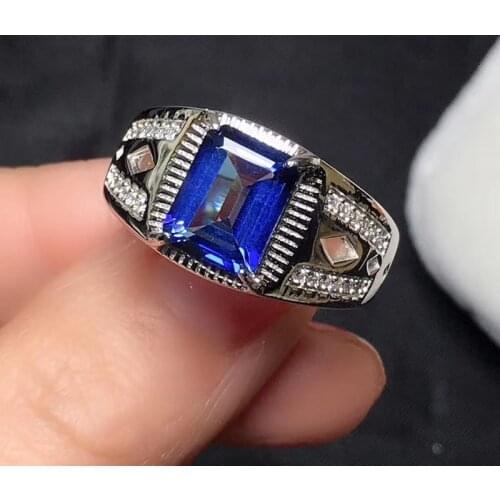 New Arrival Man Ring Natural And Real Topaz Man ring 925 sterling silver Wholesales Fine jewelry