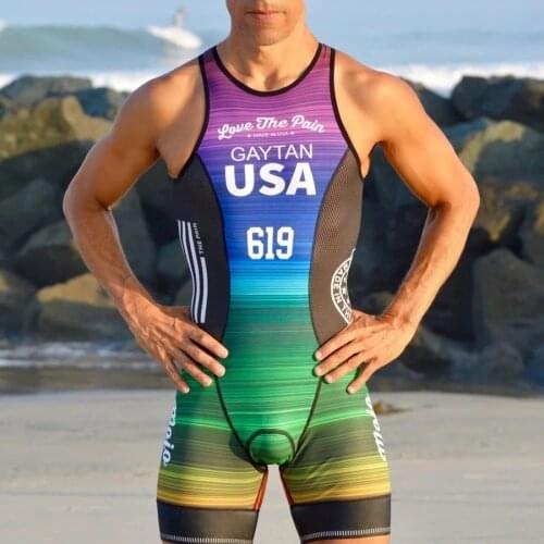 Love The Pain Men sleeveless skinsuit Triathlon cycling jersey Maillot ciclismo clothing go pro mtb jersey mujer Running clothes