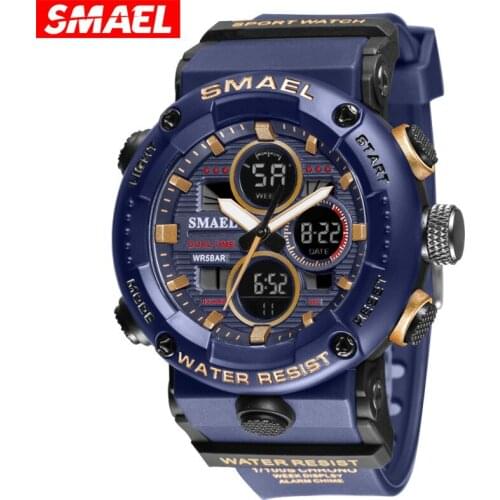 2021 New Waterproof Luminous Double Display Rubber Band Student Sports Men Digital Watch