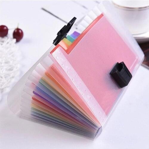 A6 Portable File Folder 13 Pockets Extension Wallet Bill Receipt File Filing Sorting Organizer Storage Bag Folders Office Supply