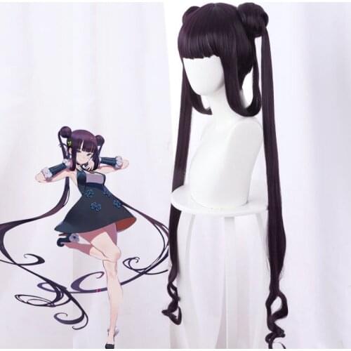 Wigs Props Game Fate/Grand Order The Imperial Concubine Yang Cospaly Deep Purple Long Hair Role Play Accessories In Stock