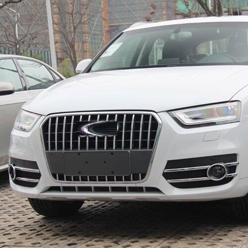 For AUDI Q3 2013-2015 Front grille trim with bright frame in chrome-plated middle mesh decoration