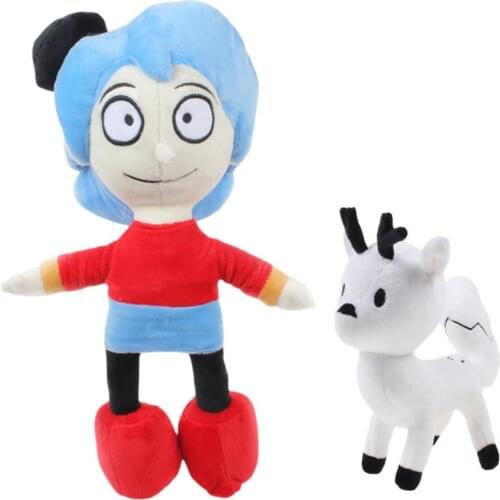 Hilda Plush Toys Cartoon Movie Hilda and White Deer Twig Soft Stuffed Dolls Baby Kids Sleeping Appease Doll Birthday Gift