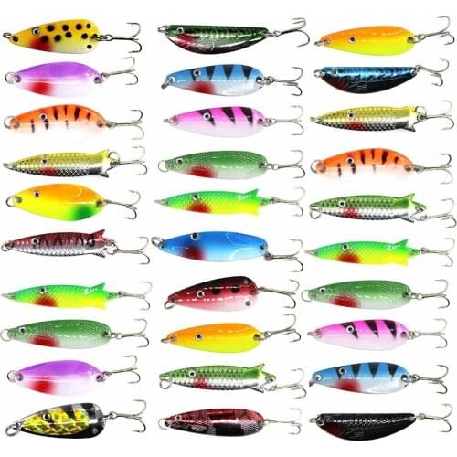 60Pcs Multi Colors Mini Spoon Lures Mixed Color Metal Lure Set Fishing Lure Trout Spoon Lures Fishing Spinner Bait