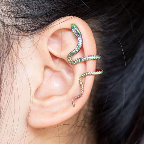 Simple Fashion with Creative Retro Snake-shaped Ear Clip Adjustable Non-pierced Ear Clip on Earrings Elf Ears