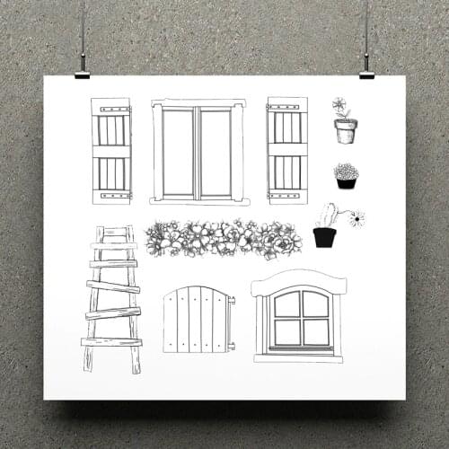 AZSG Window / Ladder Clear Stamps For Scrapbooking DIY Clip Art /Card Making Decoration Stamps Crafts