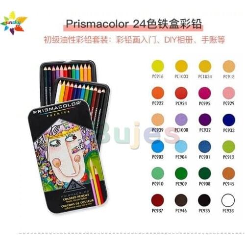 USA 24 Tin Prismacolor Premier Crayons De Couleur High Quality Wood Color Pencil Drawing Painting Stationery Art Color Pencil