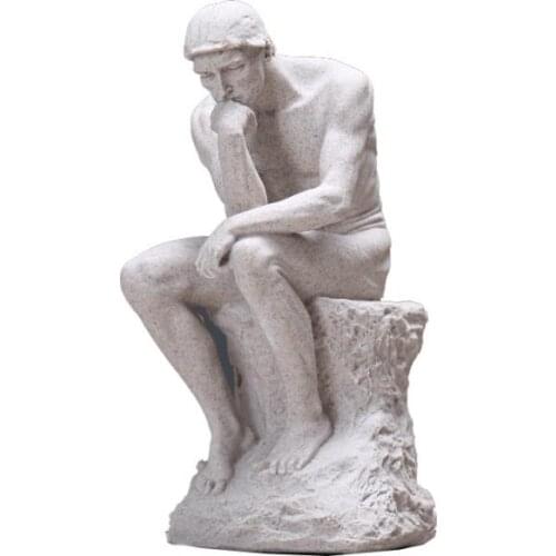Rodin the Thinker Statue Fine Art Sculpture Male Nude Figure Real Resin Powder Cast/ room Home Decoration