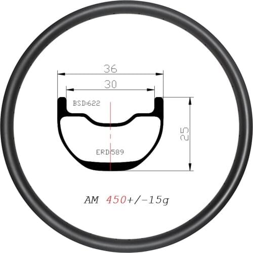 29er All Mountain 36mm wide carbon rims disc clincher tubeless 25mm wide 24H 28H 32H 36H 29'' 30mm inner MTB AM carbon wheel