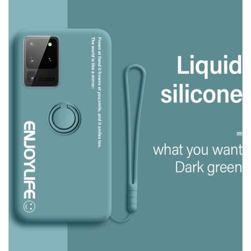 Ultra-thin Silicone Magnetic Holder Phone Case For Samsung galaxy S21 S20 S10 E S9 S8 Note 20 10 9 Plus Cute Ring Bracket Cover