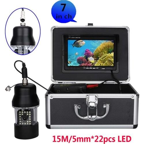 MOUNTAINONE 15M Professional Underwater Fishing Video Camera Fish Finder 7 Inch LCD Waterproof 22 LEDs 360 Degree Rotating