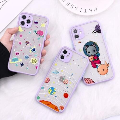 Dinosaur Outer Space Planet Camera Protection Phone Cases For iPhone 11 Pro Max XR XS Max X 8 7 6S Plus Matte Shockproof Cover