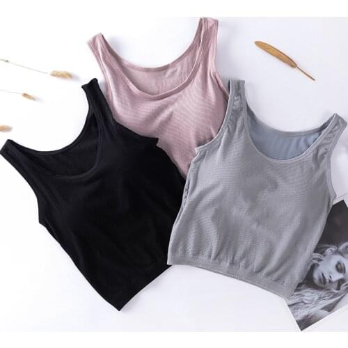 Sexy Women Tanks Top Knit Padded Camisole Female Lingerie Sleeveless Camis T-Shirt Crop Top Vest Sexy Camis Tee Tanks Top