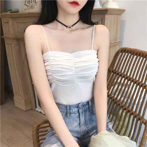 Women Corset Tops Small Vest Womens 2021 Sleeveless Top Knitted Sling Tank Camis Crop Top For Women