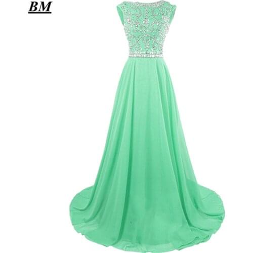 BM Prom Dresses 2020 Chiffon Beaded Plus Size Appliques Formal Long Evening Celebrity Party Gown Vestido Robe De Soiree BM290