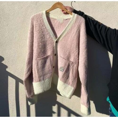 Winter Sweater Women/men Wool Jacket New Golf Wang High Quality Golf Le Fleur Soft Pink Cardigan Autumn