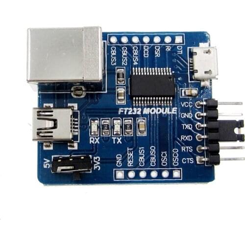 1pcs FT232 module three-in-one FT232RL USB transfer serial port module USB/MINI/micro interface