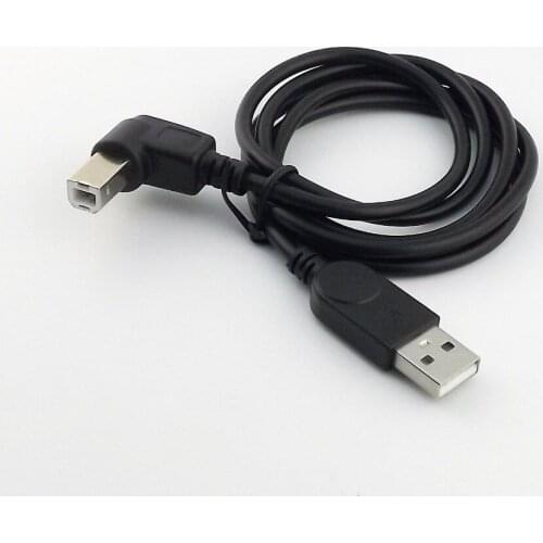 10pcs USB 2.0 Printer Cable Type A Male to B Male Left Angle Scanner Cord Black 3ft/1m