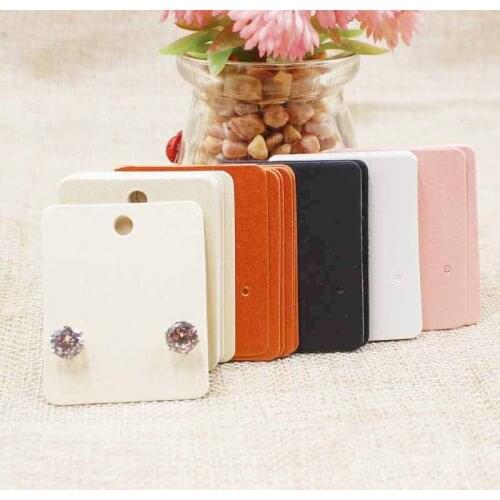 2018 Blank kraft/pink/beige/orange/white/black paper jewelry earring card cute stud earring packing card 200pcs per lot 5*4cm