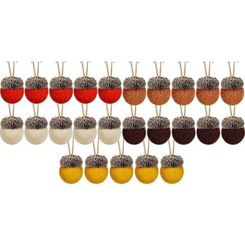 25 Pieces Felt Acorn Ornaments Wool Felted Acorn Garland Felt Balls Pom Acorns Rustic Farmhouse Acorn Decor