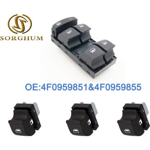 4Pcs/lot New 4F0959855 4F0959851 Window Master Control Switch Button sets for A UDI 2005-2012 A3 A6 S6 C6 Allroad Q7 RS6