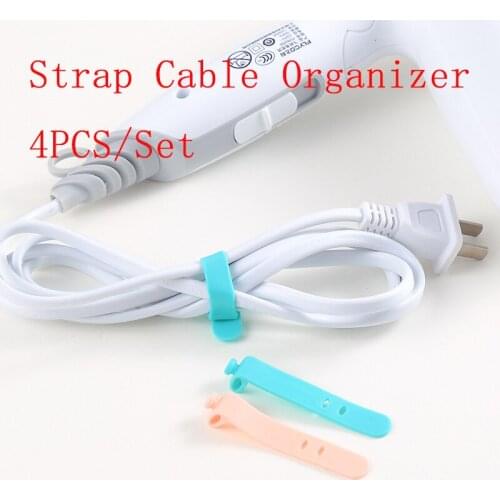 4Pcs Universal Line Storage Clip Desk Organizer Winder Portable Earphone Data Cable Storage Buckle Organizer Home Office Storage