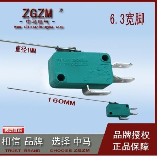 HWEXPRESS 50PCS Switch Series ZW8-9S Copper Point 5A 6.3 Foot Bring Steel Wire 160MM 3 Foot