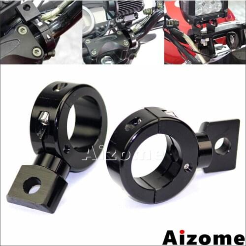 Motorcycle 1 1/4" Crash Bar Engine Guard Auxiliary Light Spotlight Mounting Clamps 30mm Tube Headlight Fog Light Brackets Holder
