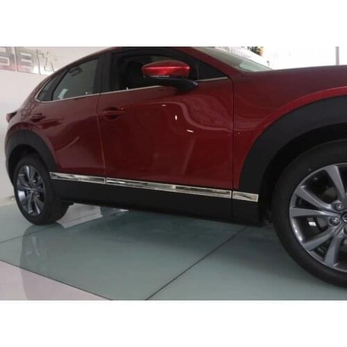 Auto side door moulding trim for MAZDA cx-30 2020 2021, 6pcs/lot, stainless steel