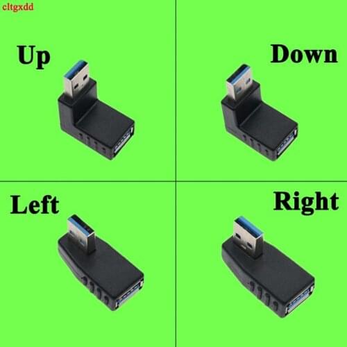 Cltgxdd Left/right/below/above 90 Degree Left Right Angled USB 3.0 A Male To Female Adapter Connector For Laptop PC