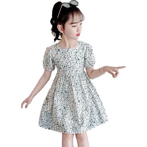 Kids Dresses For Girls Floral Girls Party Dress Casual Style Child Dress Summer Costumes For Girls 6 8 10 12 14