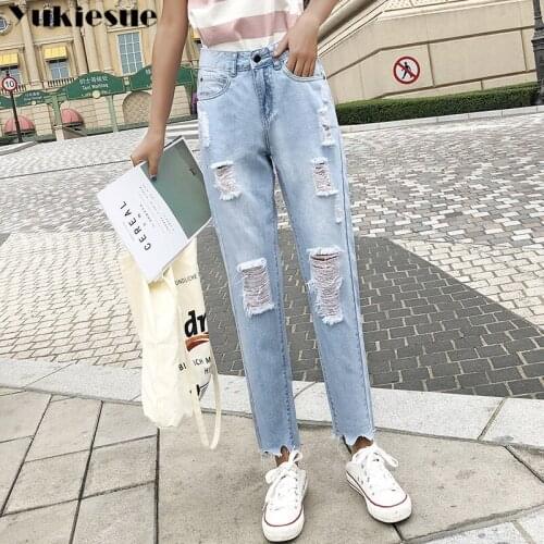 High Waist Jeans Pants Women Loose Vintage Harem Boyfriends Jeans Mujer Chic Loose ripped Jeans Plus Size 2020 Casual Pants