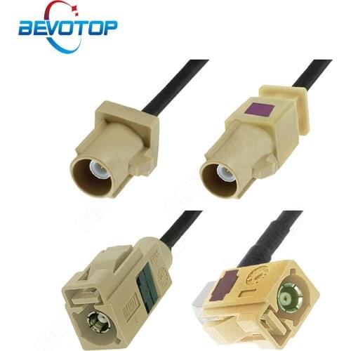 Beige Fakra I to Fakra I Cable RAL 1001 Male Female RG174 Pigtail RF Coaxial Extension Cord Car Bluetooth Adapter