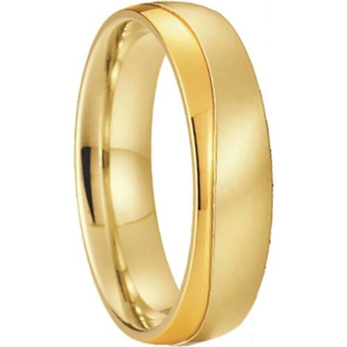 Matte polishing golden male wedding band rings for men and women Alliance LOVE man couples ring marriage anniversary gift