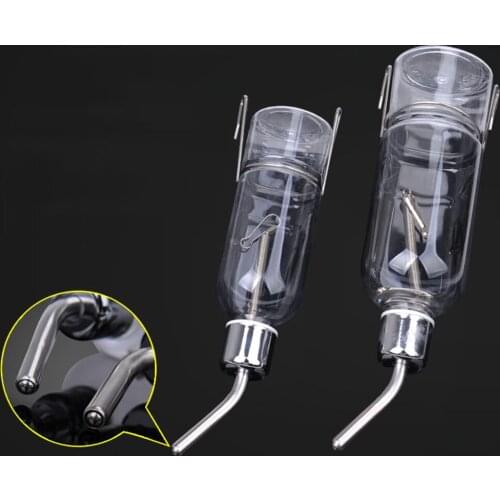 Bird Parrot Feeders Drinker Automatic Feeding Water Bottle With Stainless Steel Ball Nipple Bird Cage Water Feeding Supplies