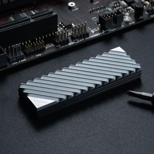 M.2 2280 SSD Hard Disk Aluminum Heat Sink with Thermal Pad for Desktop PC Built-In Thermal Conductive Silicone Pad