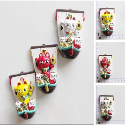 Fridge Magnets Tourist Souvenir Japan Treasure Ship Fortune Cat Refrigerator Stickers 3d Resin Magnet Message Paste Cute Gifts
