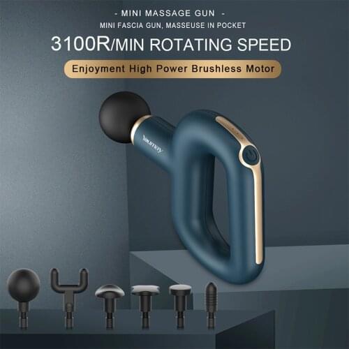 Youmay Anti-Drop Body Massage Gun Exercising Muscle Electric Massager Gun 6Head Massager Neck and Back Vibrator Slimming Shaping