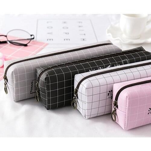 Cute Solid Color Mesh Pencil Case School Student Supplies Pen Box Pen Bag Stationery Storage Bag