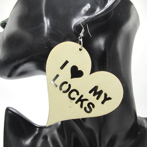 I Love My Lockets Wood Earrings