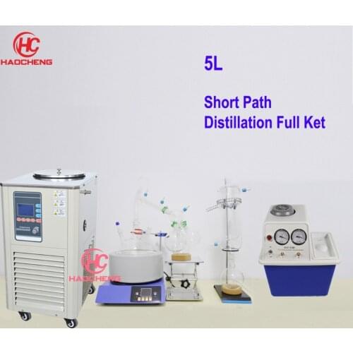Free shipping,Stocks Available 5L Short Path Distillation Ket,Stirring Heating Mantle,Chiller,Vacuum Pump
