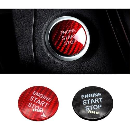 For Mercedes Benz C E GLC GLA CLA ML GL Class W205 W213 X253 X156 C117 Carbon Fiber Engine Start Stop Button Sticker Cover Trim