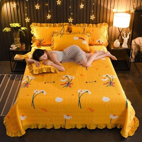 Crystal Velvet Bed Sheet Lace Thickened Winter Warm Flat Sheet Flannel Bed Linen Bedspread Home Decor Blanket for Bed