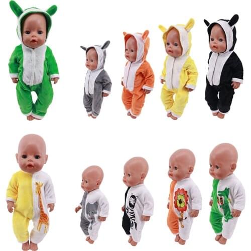 Doll Cartoon Plush Pajamas&Nightgown Fit 18Inch American&43CM Born Baby Clothes Accessories Generation,Birthday Girls Toy Gift