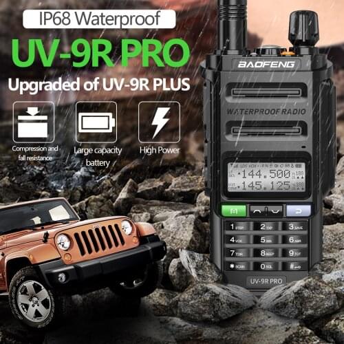 Baofeng UV-9R PRO IP68 Waterproof 50Km Long Distance Dual Band 136-174/400-520MHz Walkie Talkie UV-82 UV-5R UV-XR UV9R Ham Radio