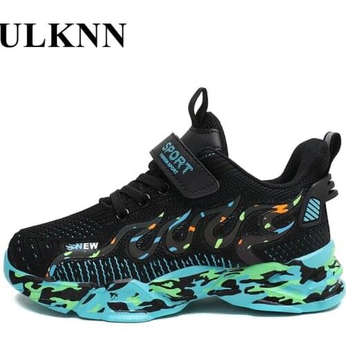 ULKNN 2021 Sports Shoes Summer Sneakers For Children Soft Bottom Non-slip Shoes Boys Round Toe Footwears Mesh Shoes Kids Soft