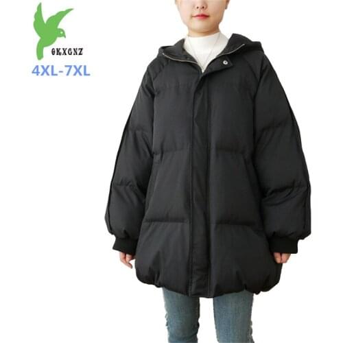 Super oversize 4XL-7XL winter parka women thicken warm hooded short jackets female loose down cotton coats Plus size 150kg G788